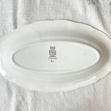 Ravier porcelaine digoin chamoi motif fleuri