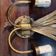Pair of gold metal foliage spray sconces in the Bagues style - Vintage 70's