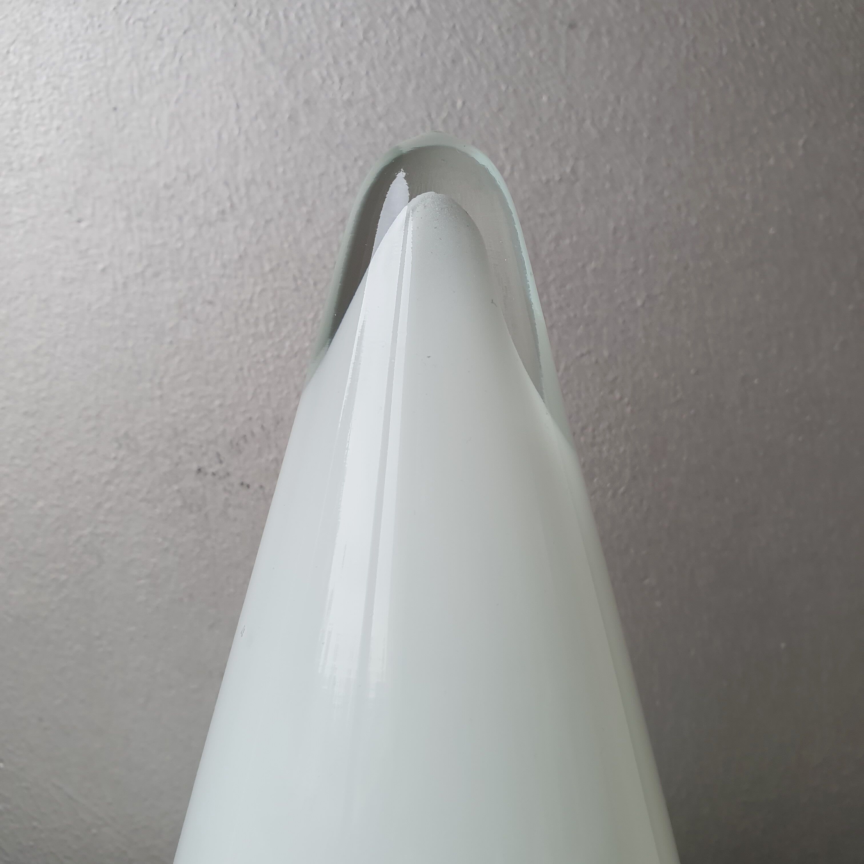 All glass white cone table lamp, 80