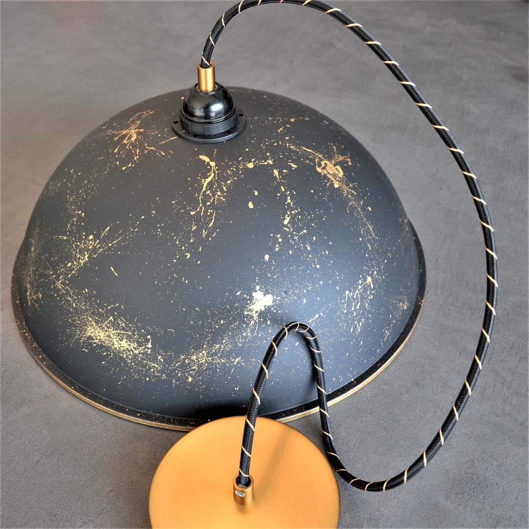 Black and gold glass suspension – galaxy patterns -