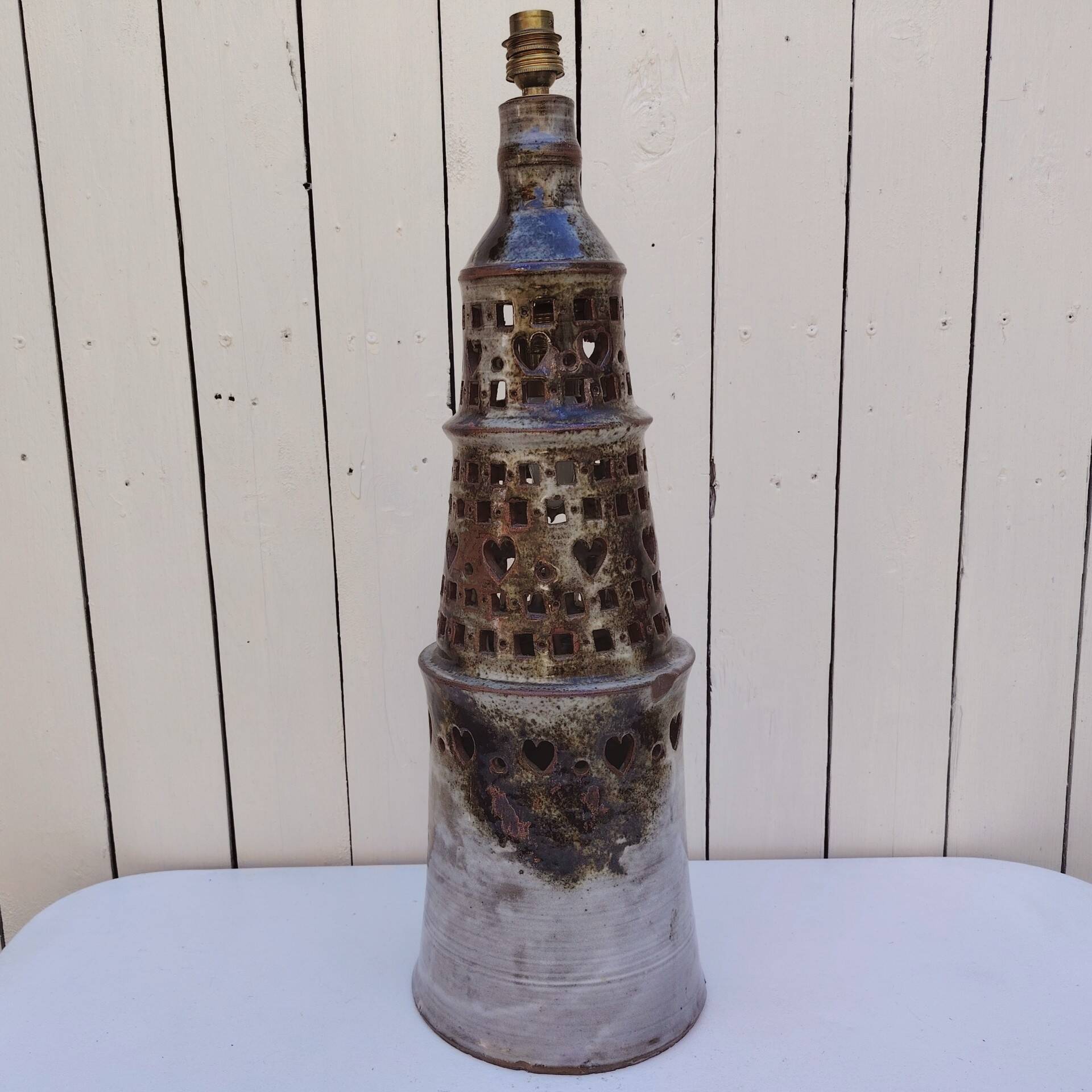 Large lamp base, ceramic, Chantal & Thierry Robert