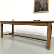 Solid oak farmhouse table, 1970s