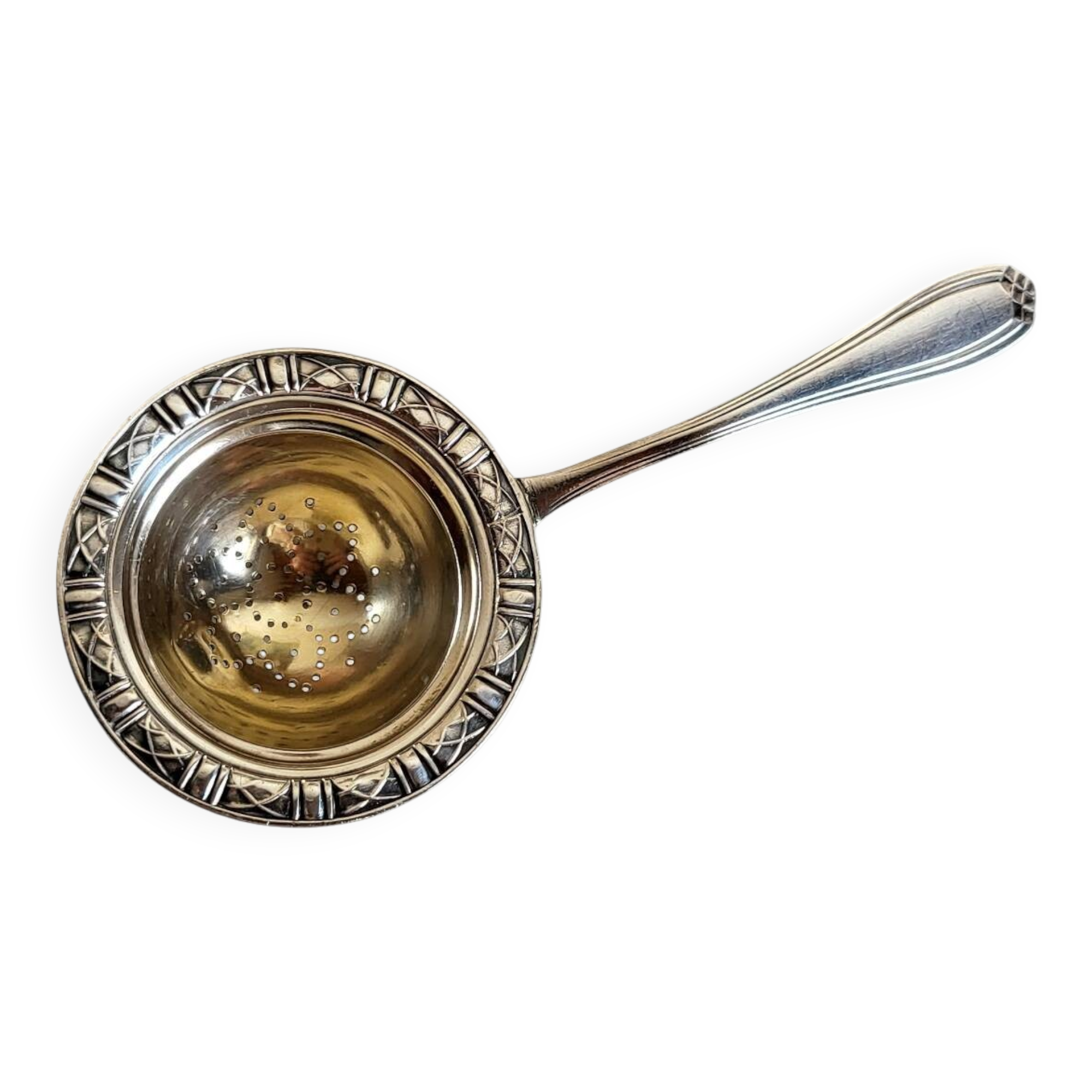 Silver-plated tea strainer