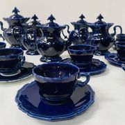 Art Deco tea and coffee service in polychrome earthenware, 20th century