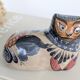 Cat figurine in Tonalá pottery, Mexico, handmade folk art.