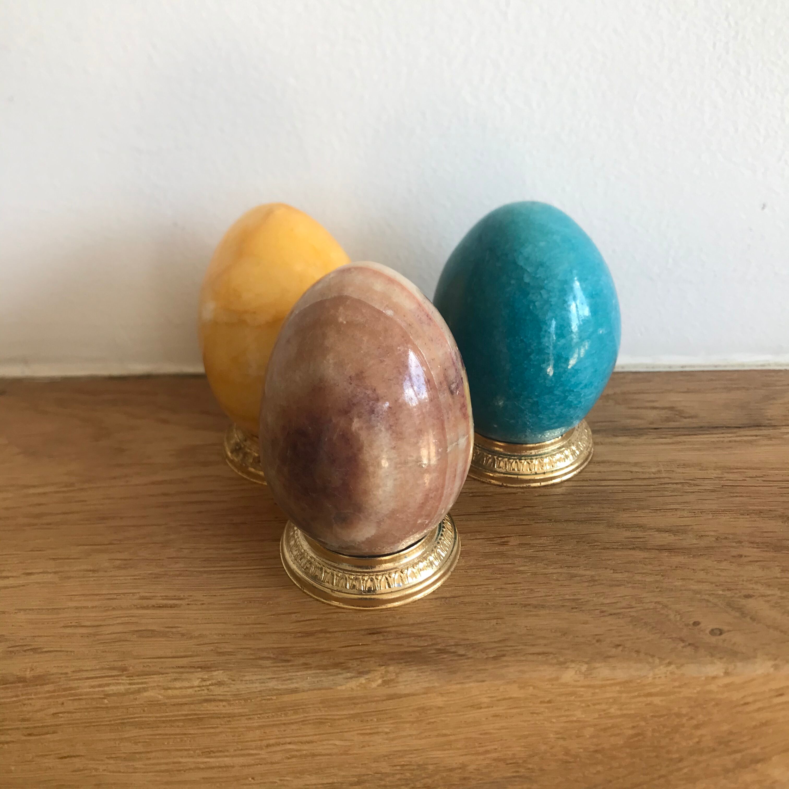 Lot de 3 œufs en onyx