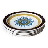 Lot de 6 assiettes en céramique vintage années 70