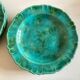 Set of 6 plates in glazed earth with godrons 1960