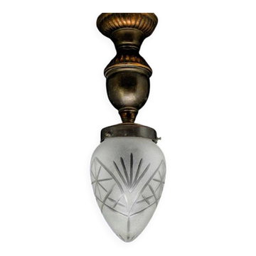 Lampe à pendentif de style Art Déco, Pologne, années 1950