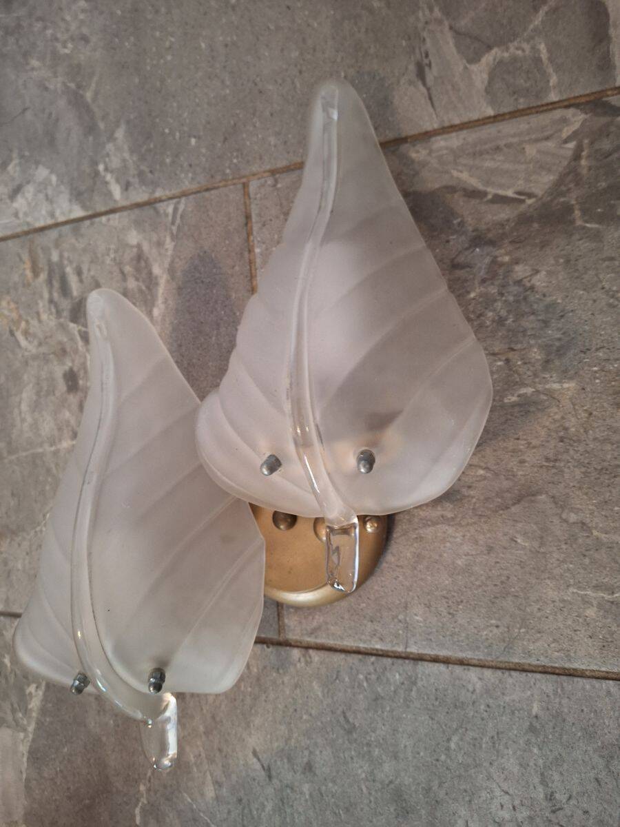 Antique Murano Double Wall Sconces Pair