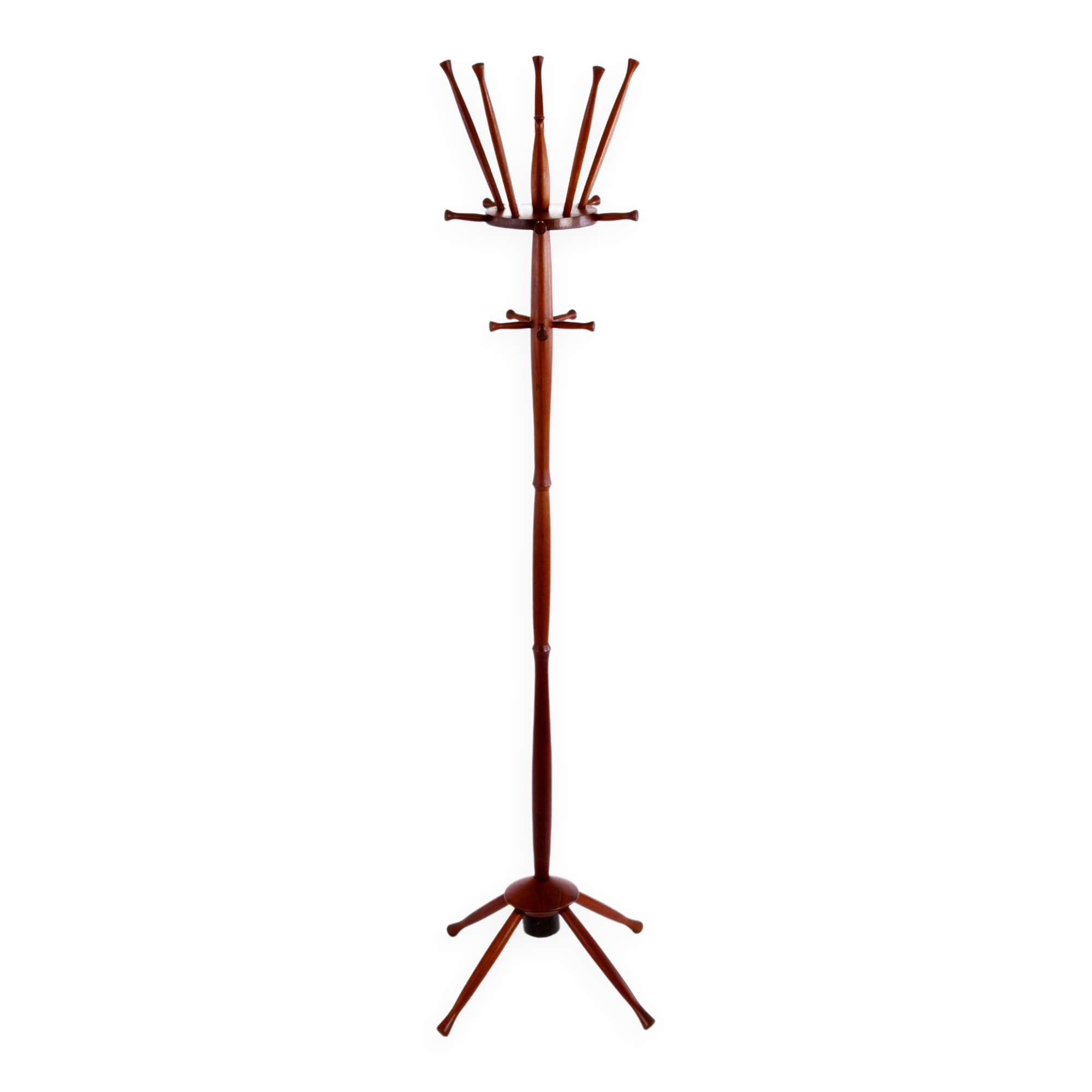 Teak coat rack