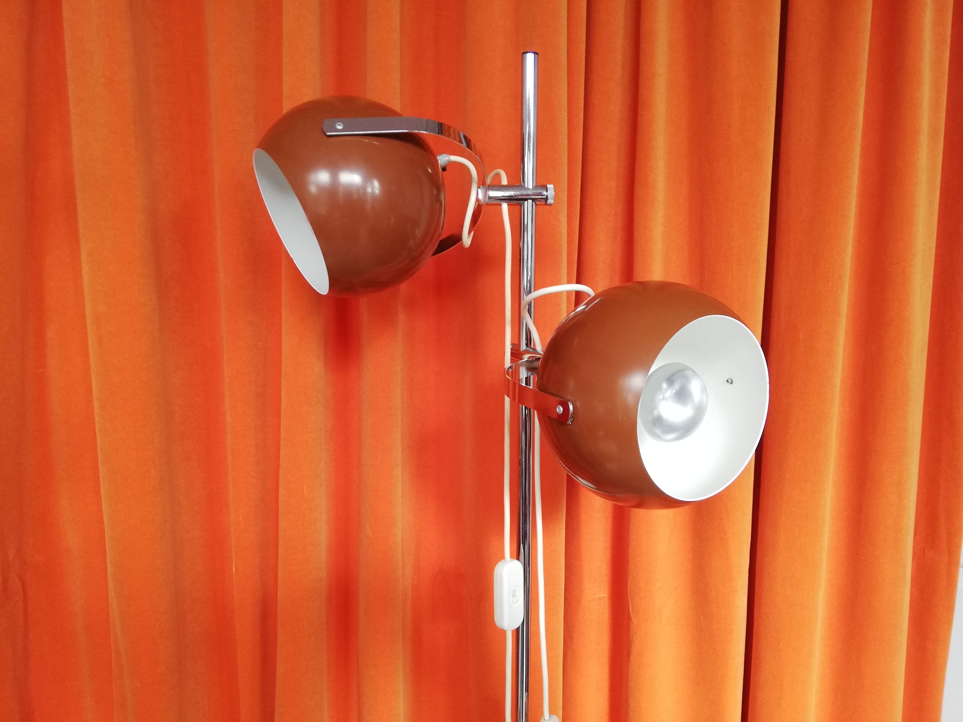 Herda chrome floor lamp with adjustable eyeball lights
