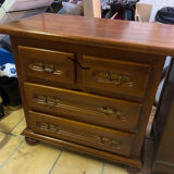 Beautiful solid wood art deco 4 drawer chest of drawers