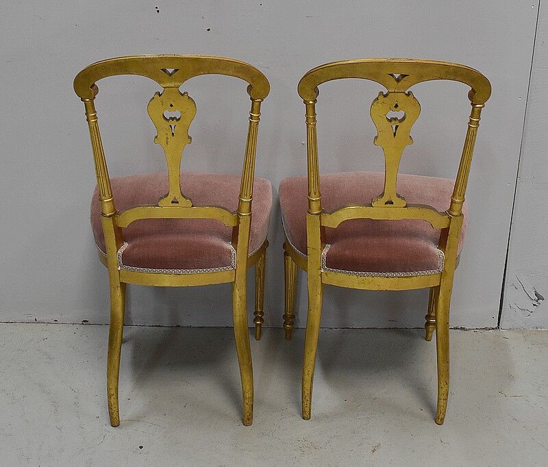 Pair of Golden Wood Chairs Napoleon III Era - Part 2 of the 19th century