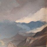 Peinture à l'huile sur toile allemande du XIXe siècle, encadrée.