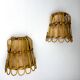 Pair of mid-century rattan wall sconces, Italy, circa 1960s