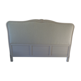 Headboard for a king size bed louis xv style patinated pearl gray