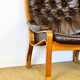 Scandinavian leather and teak bench from the 1960s.