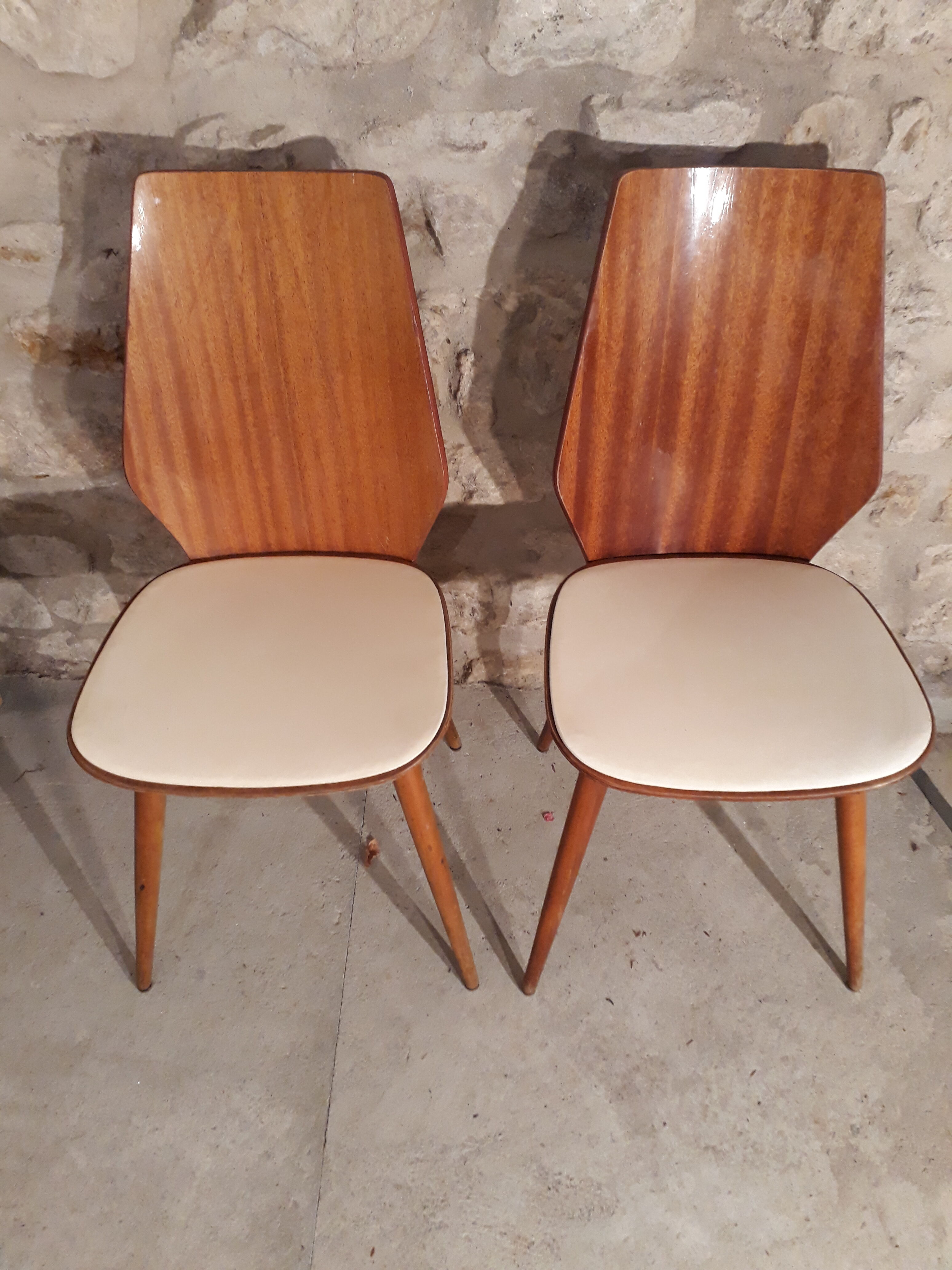 Pair of Max Bill Modernist Chairs for Baumann 1960