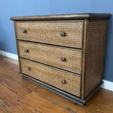 Chest of drawers caning and wood