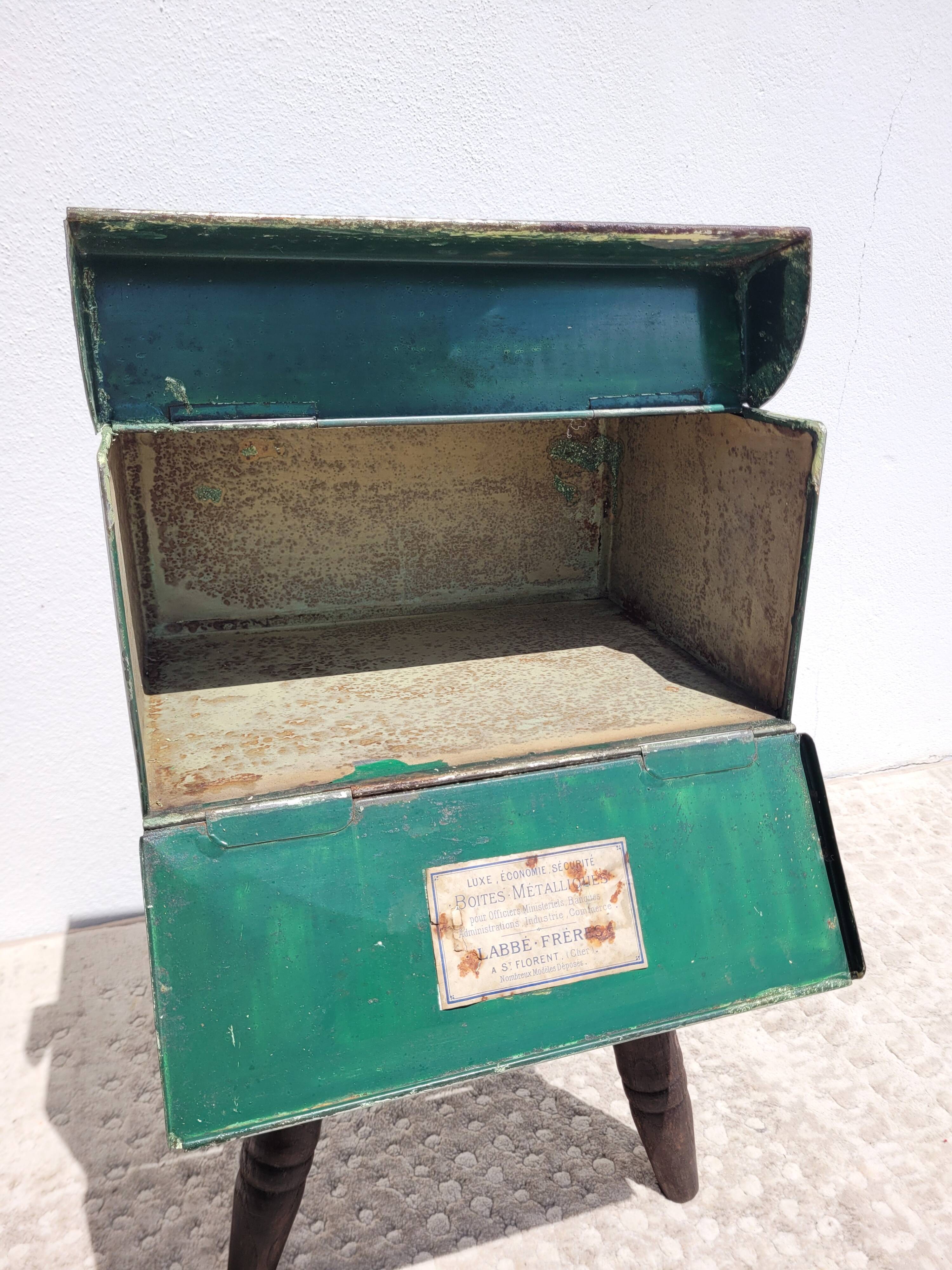 Old sheet metal filing cabinet storage box