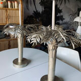 Pair of palm candle holders