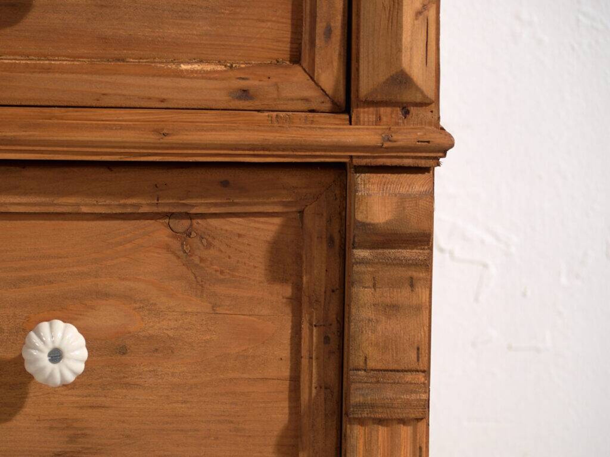 Antique solid pine chest of drawers – European rustic furniture – circa 1900
