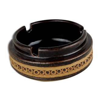 Elegant brown glaze desk ashtray - Jersey Pottery - XXth
