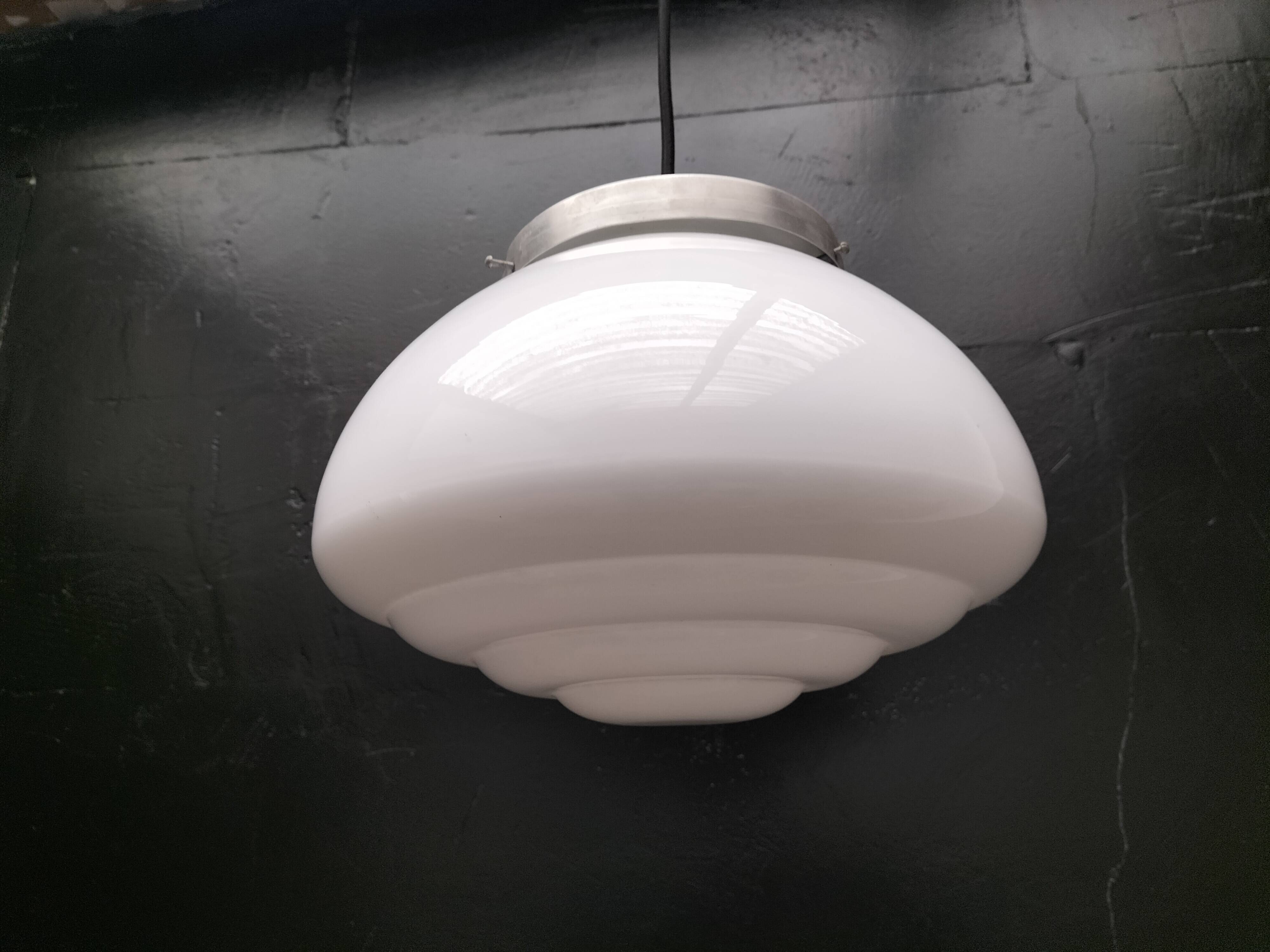 Opaline art deco pendant light