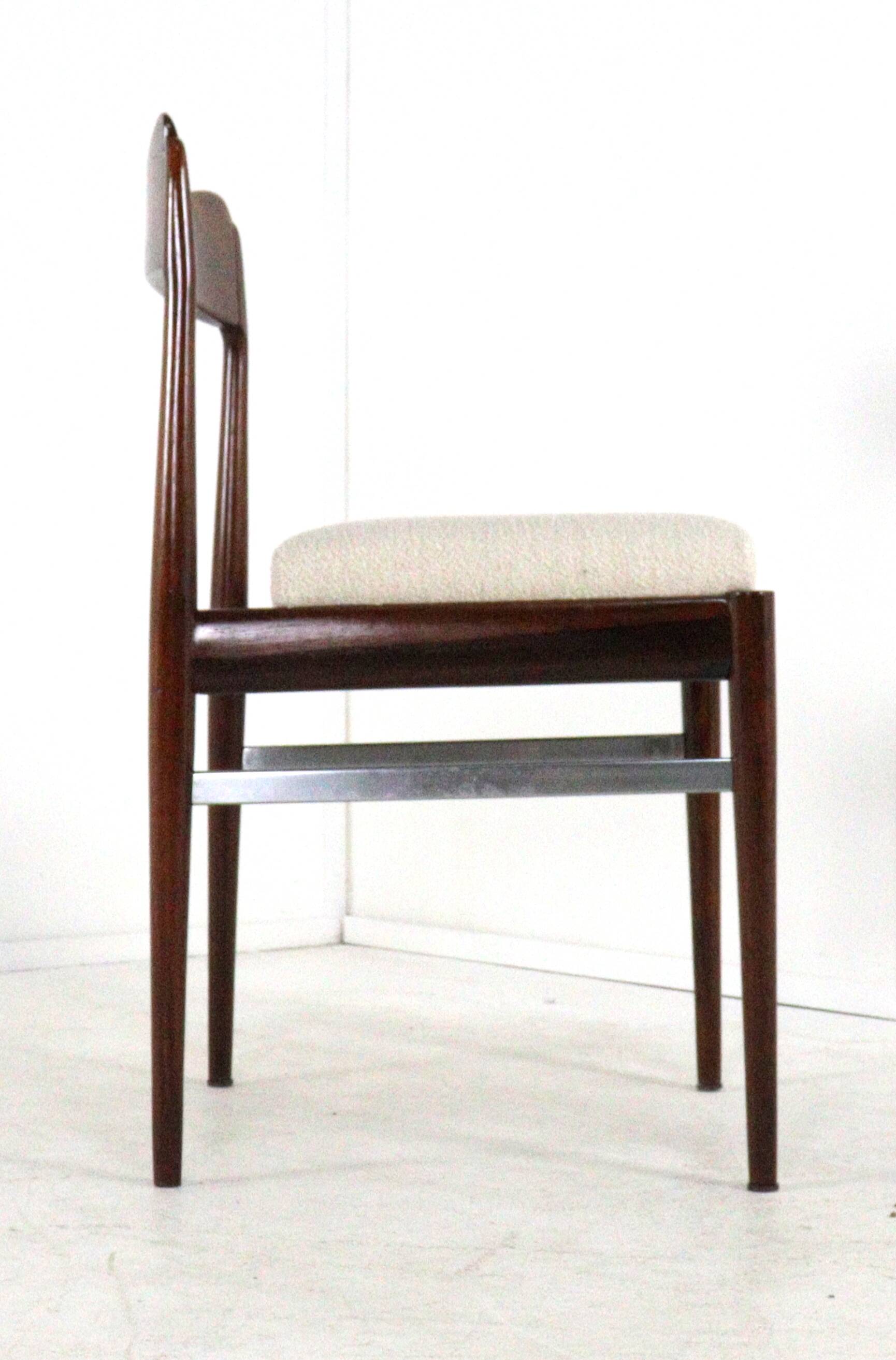 Set of 6 Rosewood AWA Dining Chairs 'Bennekom'  - new upholstery