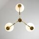 Mid-century Italian Brass and Opaline Chandelier