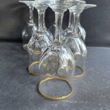 8 Daum gold-plated wine glasses