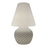 Murano mushroom lamp Italy vintage spiral decor glossy white