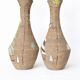 Pair of Fratelli Fanciullacci vases, sgraffito decoration with stylised figures,