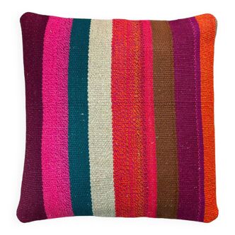 Housse de coussin Kilim turc vintage, 40 x 40 cm