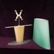 Daniela Puppa 1991 Italian Model 2850 Colored Glass Table Lamp for Fontana Arte
