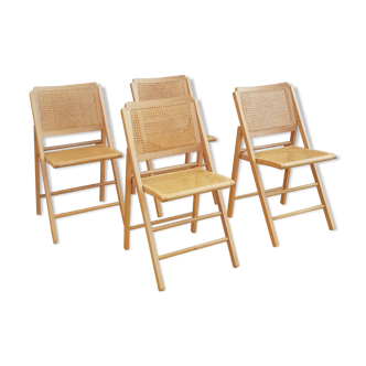 Vintage chairs cannate light wood