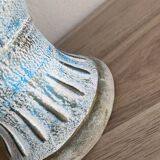Painted plaster lamp, new 2 M fabric cable, fabric lampshade
