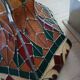 Vintage pendant light with multicoloured stained glass.