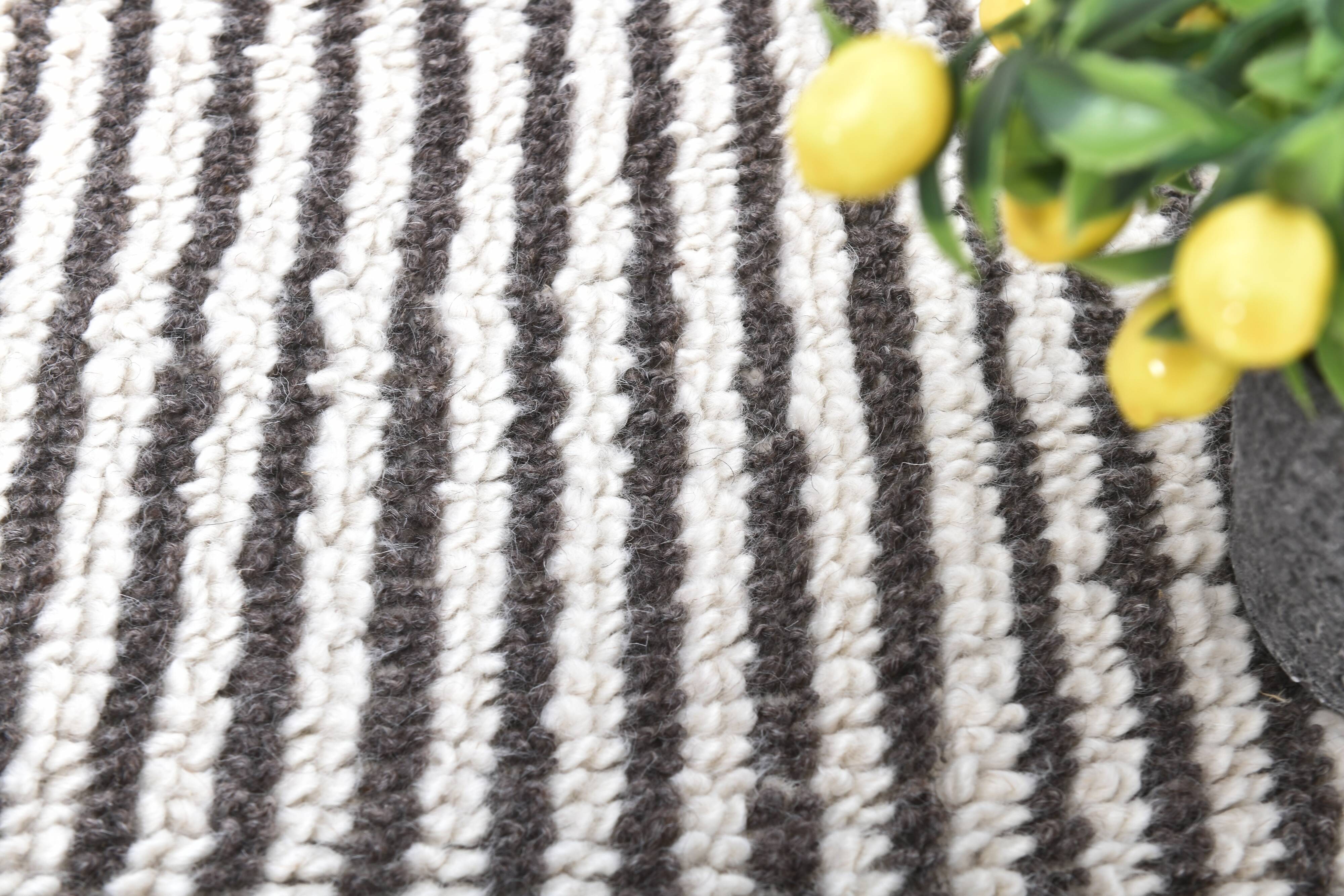 4x10 Brown & White Striped Vintage Runner Rug, 131x303Cm