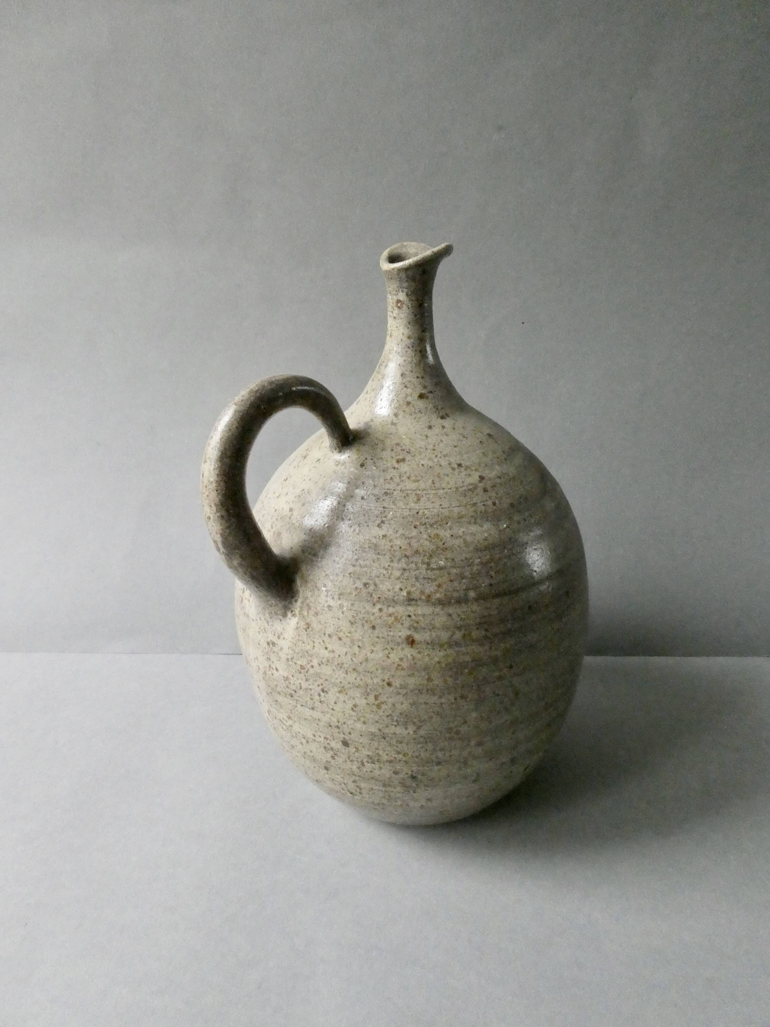 Stoneware pitcher vase with a very thin neck, circa 1970
