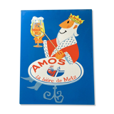 Carton old beer lithographic amos biere de metz 50 x 65