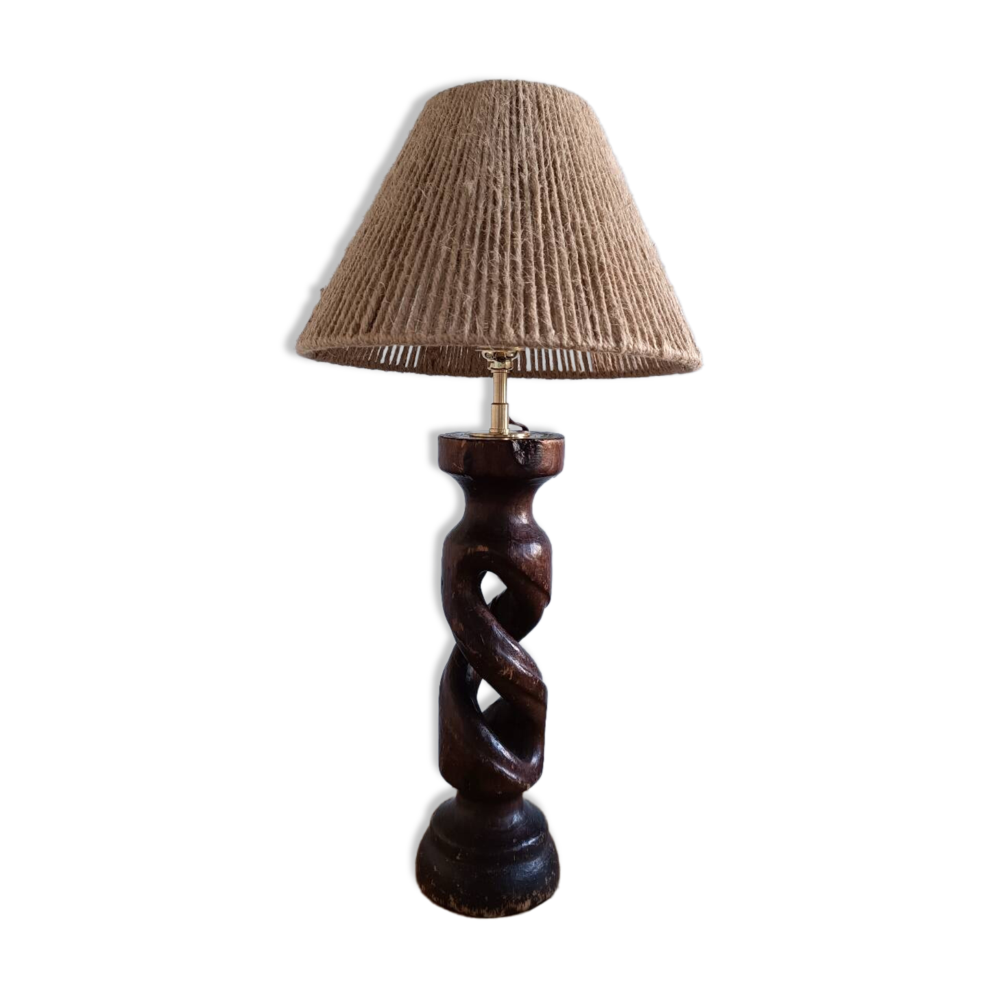 Turned wood lamp 1950