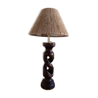 Lampe en bois tourné 1950
