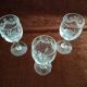 3 small crystal walking glasses fine decoration- very good condition