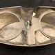 Gallia sailing art deco sailboat, in silver metal with Baccarat crystal salters