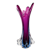XXL Murano Sommerso Vase Sculpture - Chambord - Amethyst Blue 44.5cm