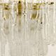 Frosted glass and brass chandelier by Kinkeldey, Germany, 1960s.