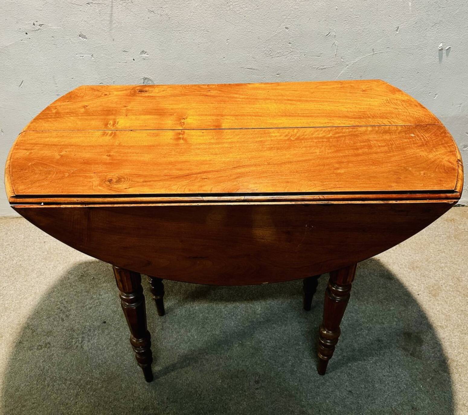 National walnut slatted table, Italy, late 19th century