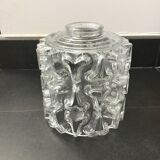 Moulded glass pendant lamp, 70s